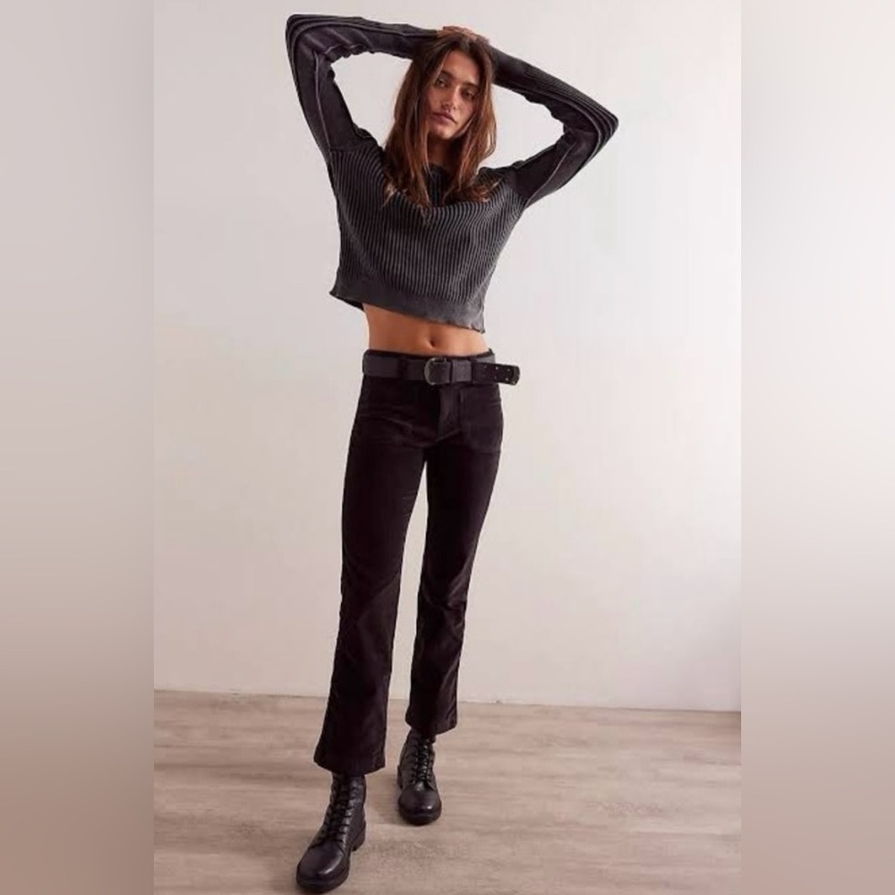 Free People High Time Kick Flare pants in corduroy velvet